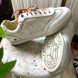UNISEX VINTAGE DEADSTOCK Velvet Von Dutch White Sneakers